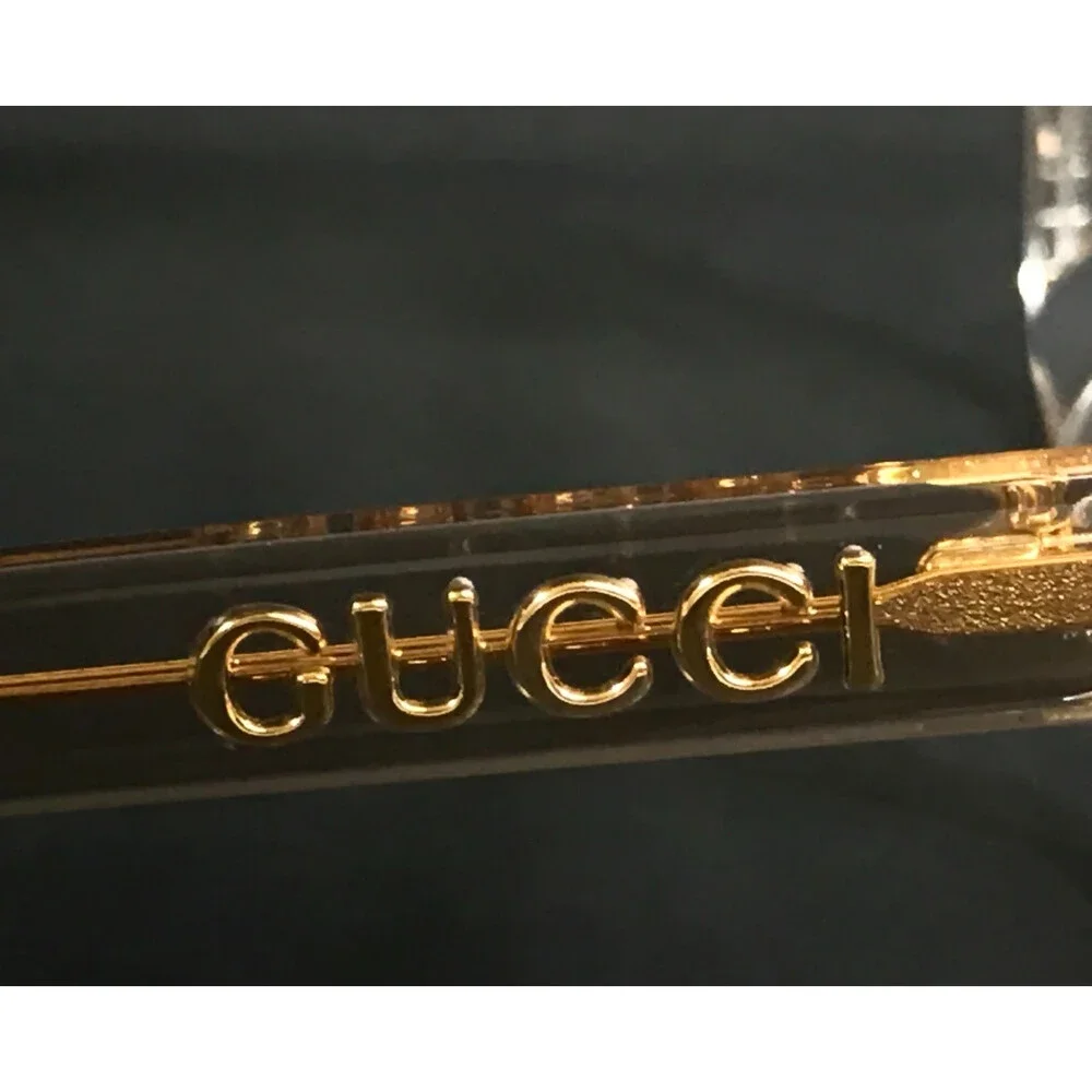 Gucci Eyeglasses Frames GG1746OA 002 Transparent Pink Square Full Rim 52-18-145